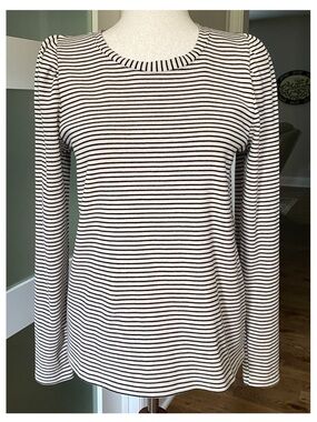 Chic Modern Works Striped Long Sleeve Ribbed Top